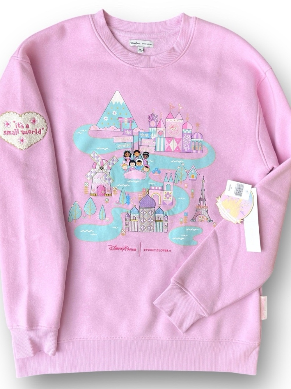 Disney Parks Stoney Clover It’s A Small World Pastel Pink Sweatshirt Adult Size